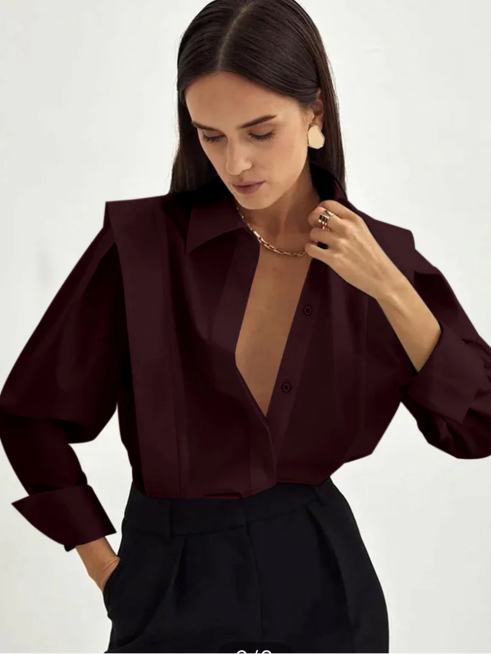 Commense Oversized Button Down Cotton Shirt